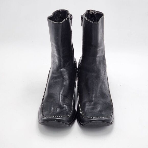 Kenneth Cole Reaction Y2K Mrs. Big Leather Wedge Heel Ankle Booties Size 7.5 - Picture 2 of 10